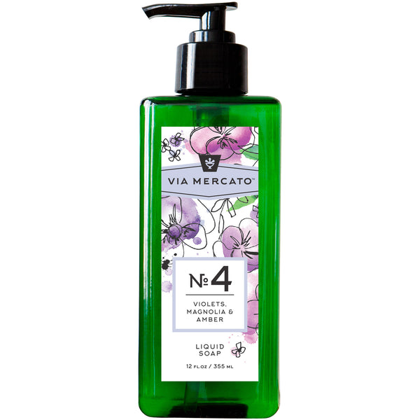 Liquid Hand Soap - Violet, Magnolia & Amber - European Soaps