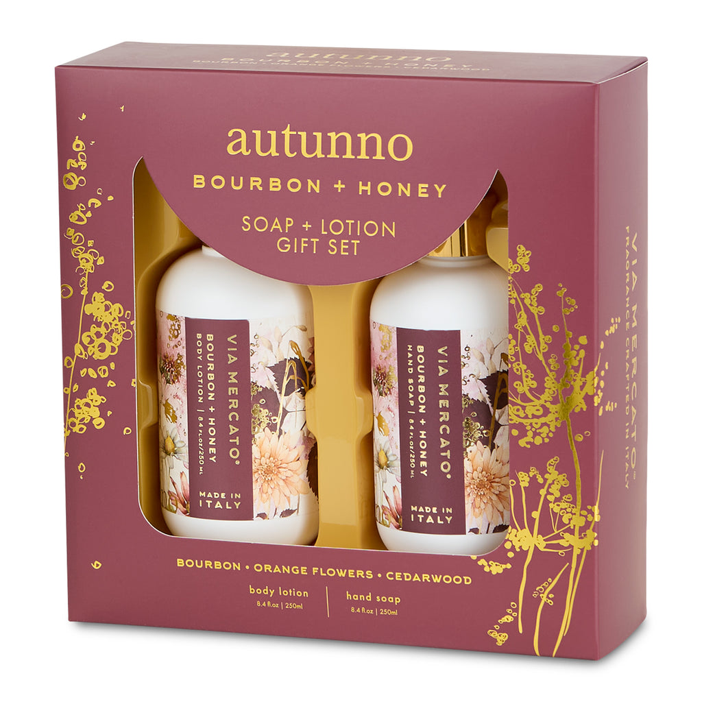 Autunno Soap & Lotion Set Of 2 - Bourbon & Honey