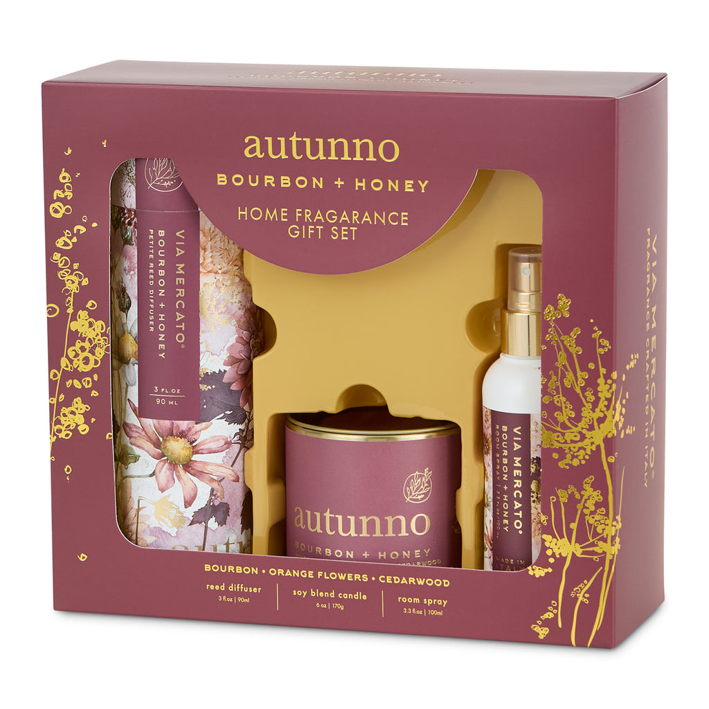Autunno Home Fragrance Set Of 3 - Bourbon & Honey