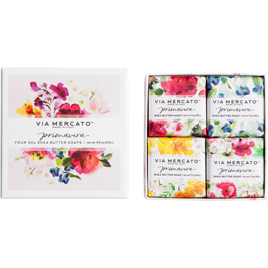 Via Mercato Primavera Gift Set (4X50G Soap) - Spring Flowers - European Soaps